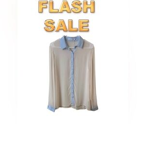 Anne Fontaine Cream Blouse with Blue Details